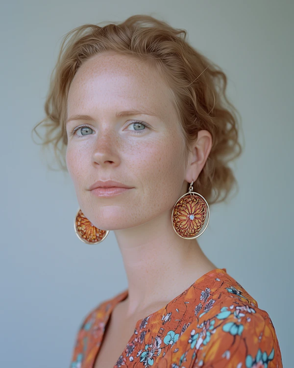 Portrait of a Woman with Intricate Earrings