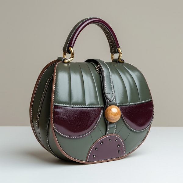 Elegant Handbag with Wooden Button