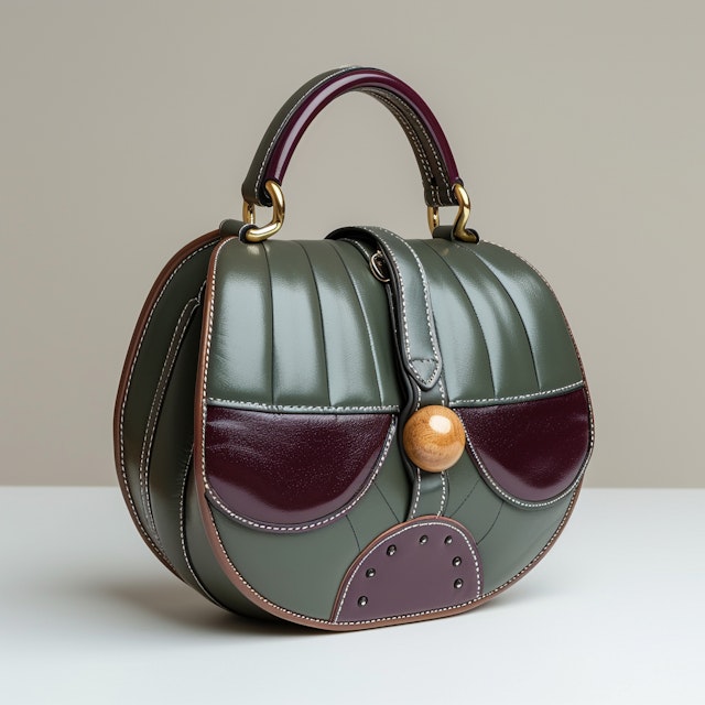 Elegant Handbag with Wooden Button