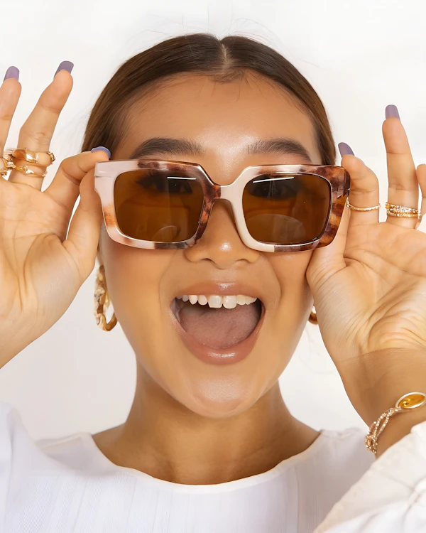 Joyful Woman in Sunglasses