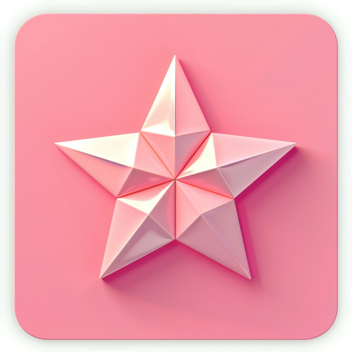 Geometric Star on Pink Background