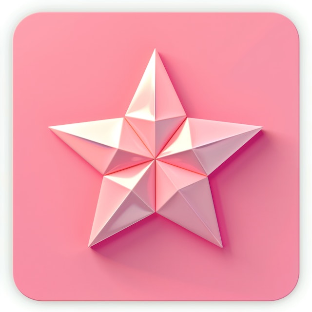 Geometric Star on Pink Background