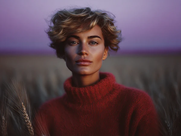 Serene Wheatfield Portrait