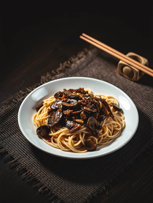 Spaghetti with Mushroom Sauce