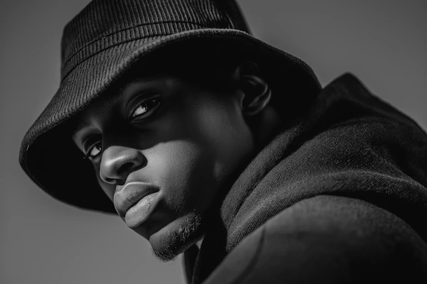 Monochrome Portrait with Hat