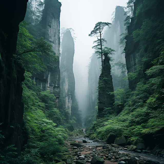 Misty Gorge Solitude