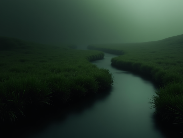 Misty Stream Landscape
