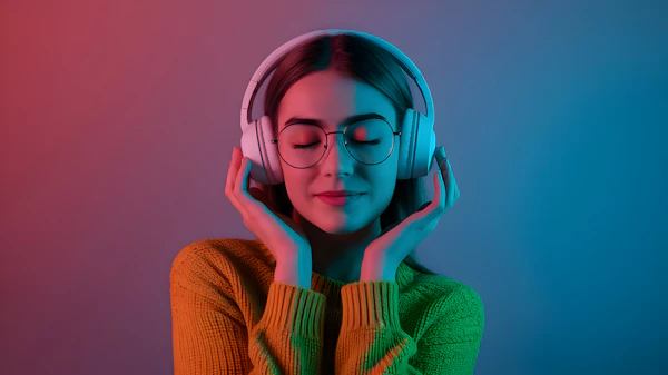 Woman Enjoying Music
