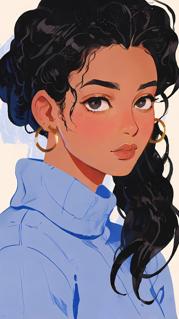 Stylized Portrait of a Young Woman