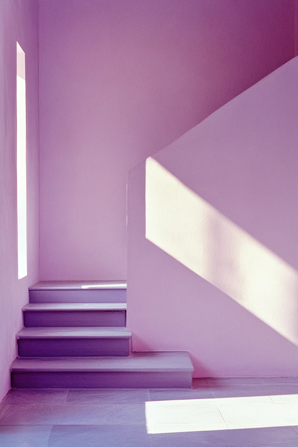Pastel Staircase Scene