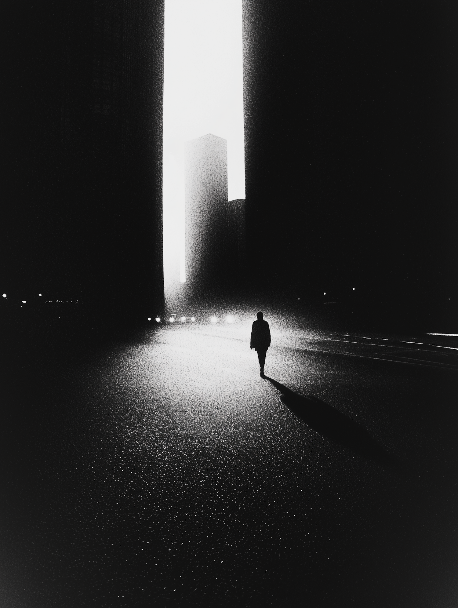 Solitary Figure in Monochrome