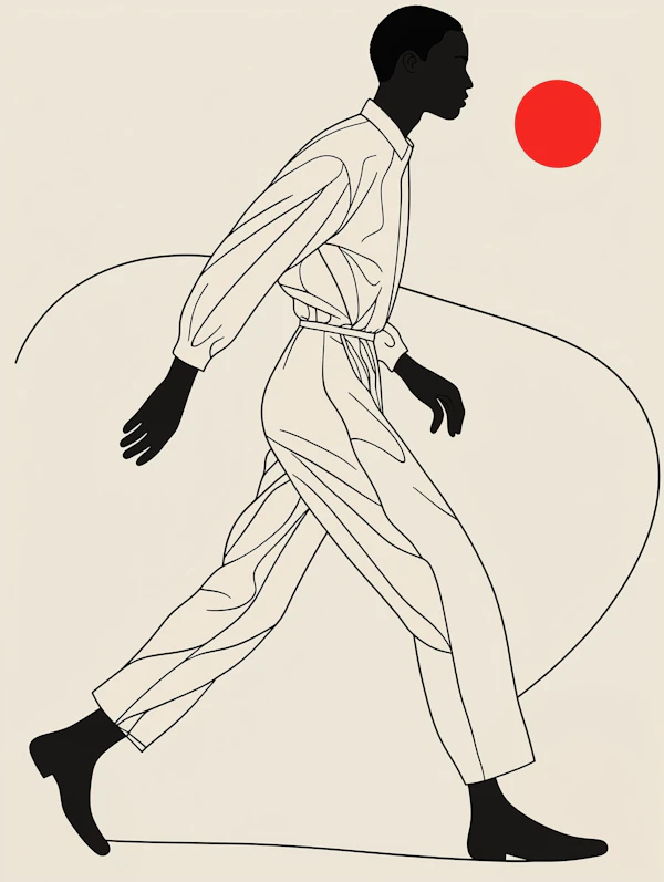 Minimalist Walking Figure