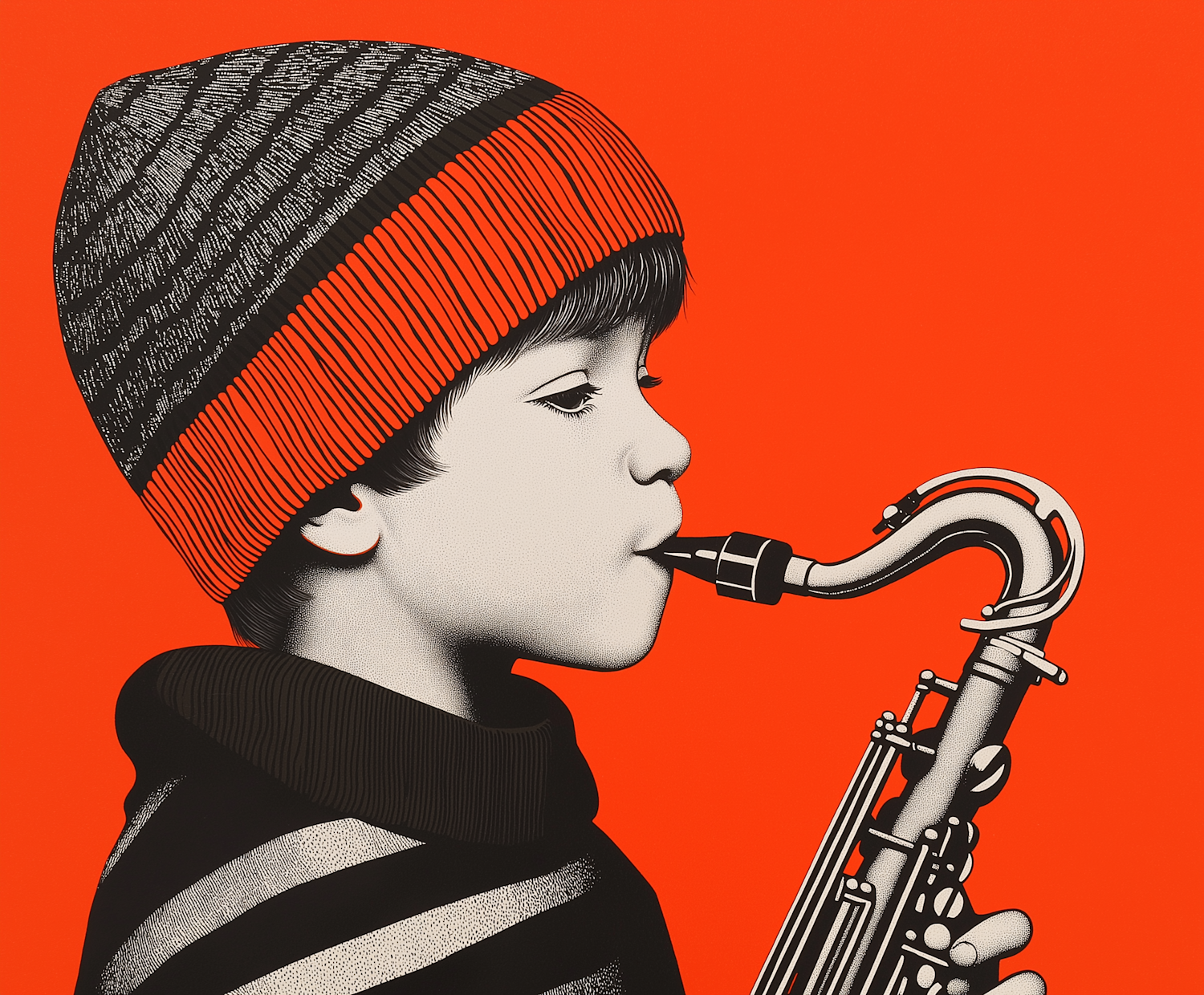 Child Playing Saxophone