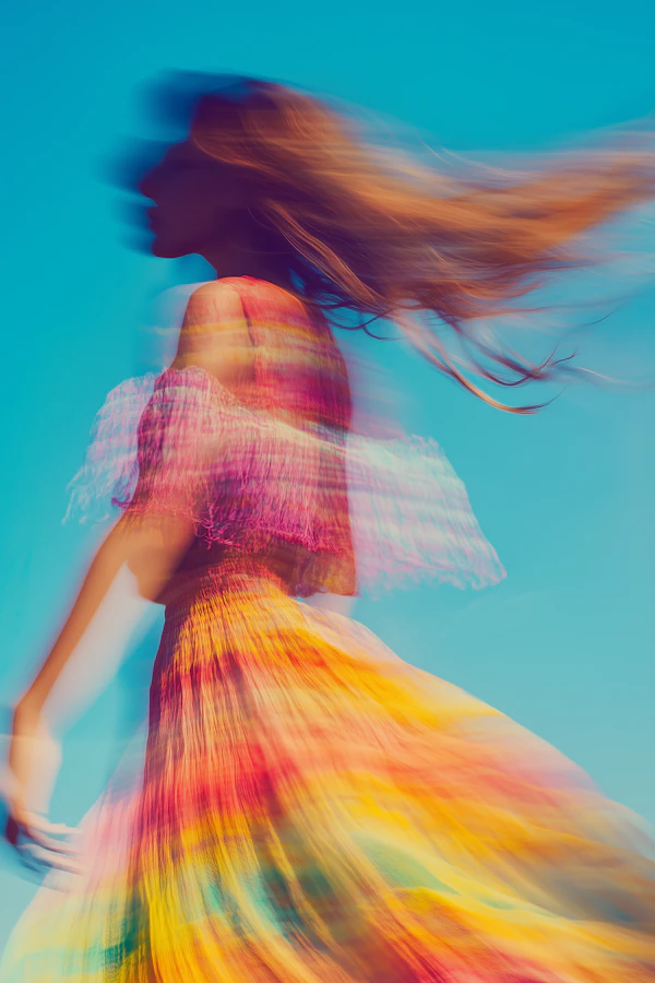 Woman in Motion Blur