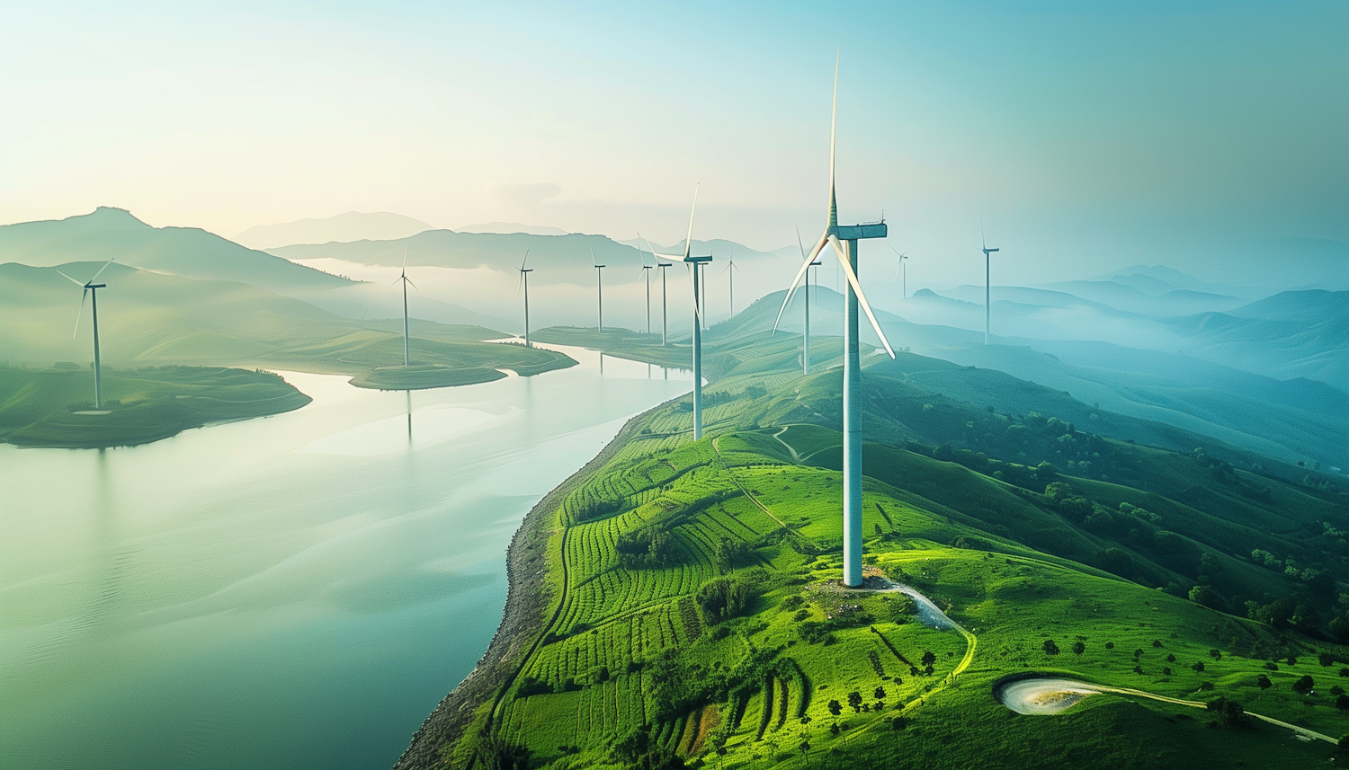 Serene Wind Farm Landscape