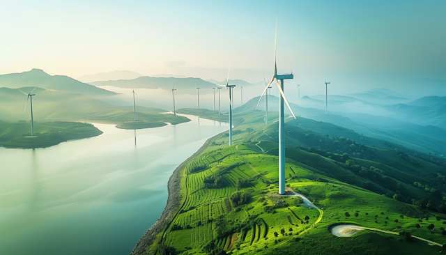 Serene Wind Farm Landscape