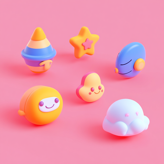 Animated Whimsical Characters on Pink Background