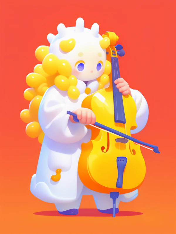 Whimsical Cello Player