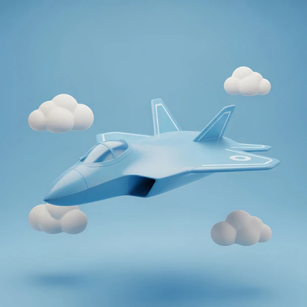 Futuristic Jet in Clouds