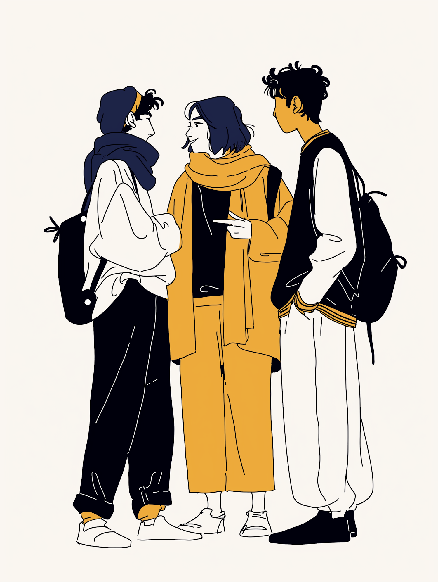 Casual Friends Gathering Illustration