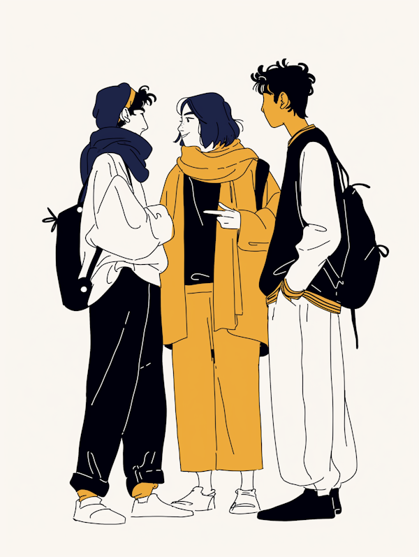 Casual Friends Gathering Illustration