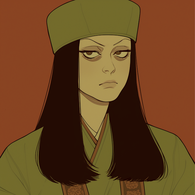 Stylized Portrait with Green Attire