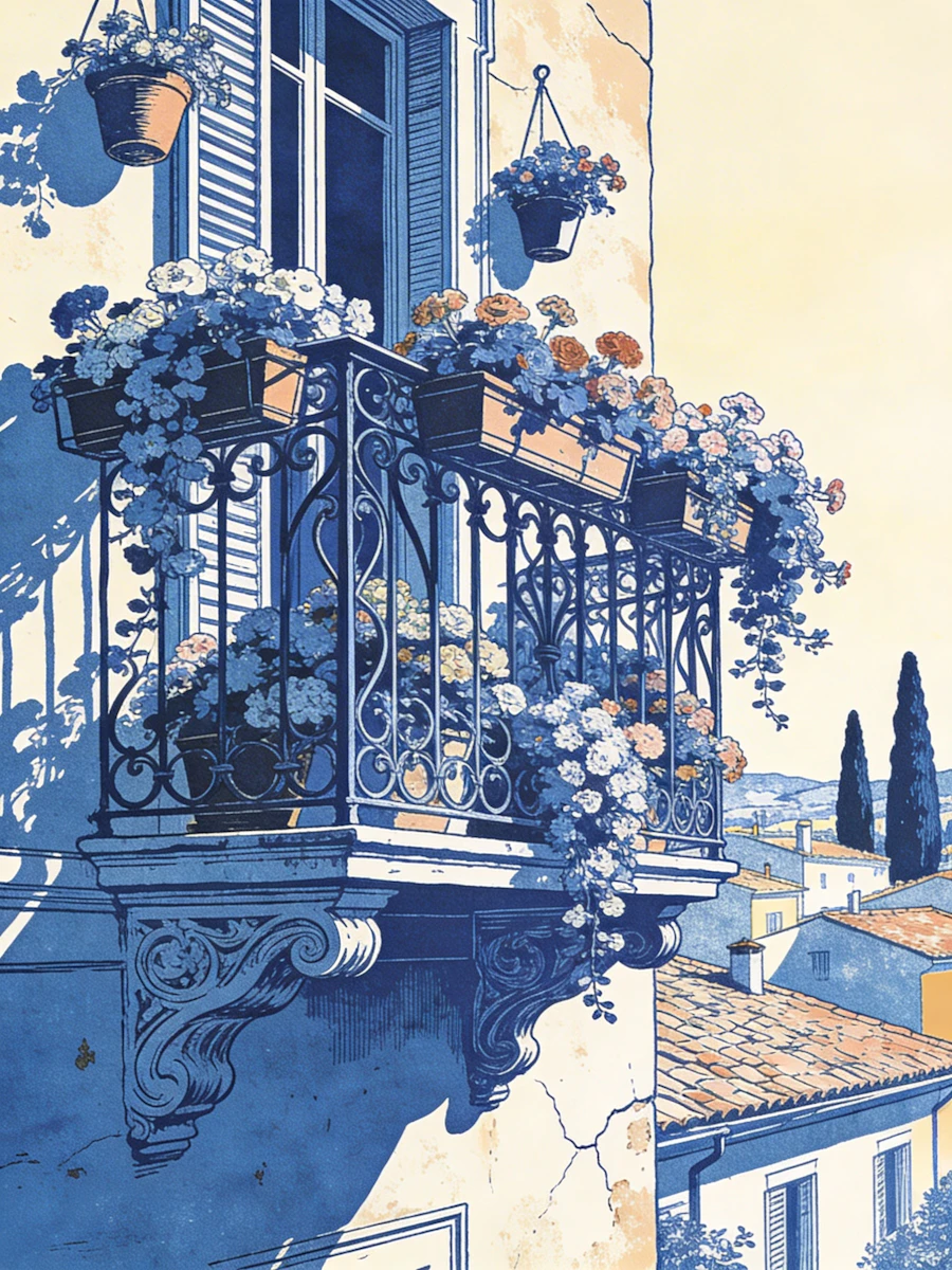 Mediterranean Balcony Scene