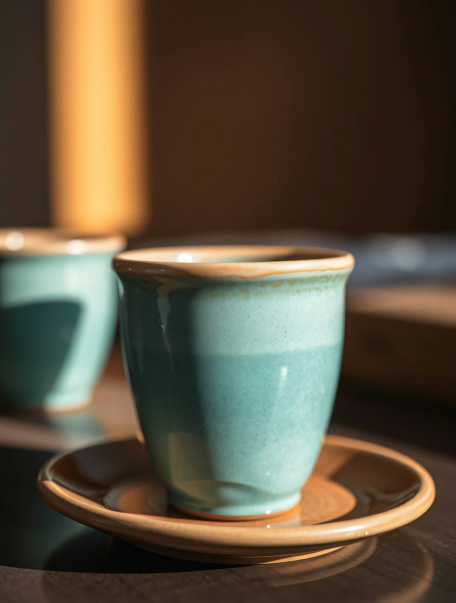 Ceramic Cup and Saucer Close-up