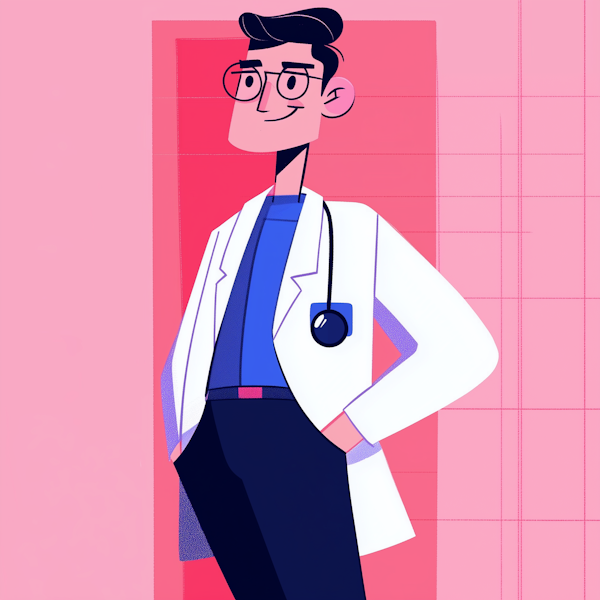 Stylized Cartoon Doctor Illustration