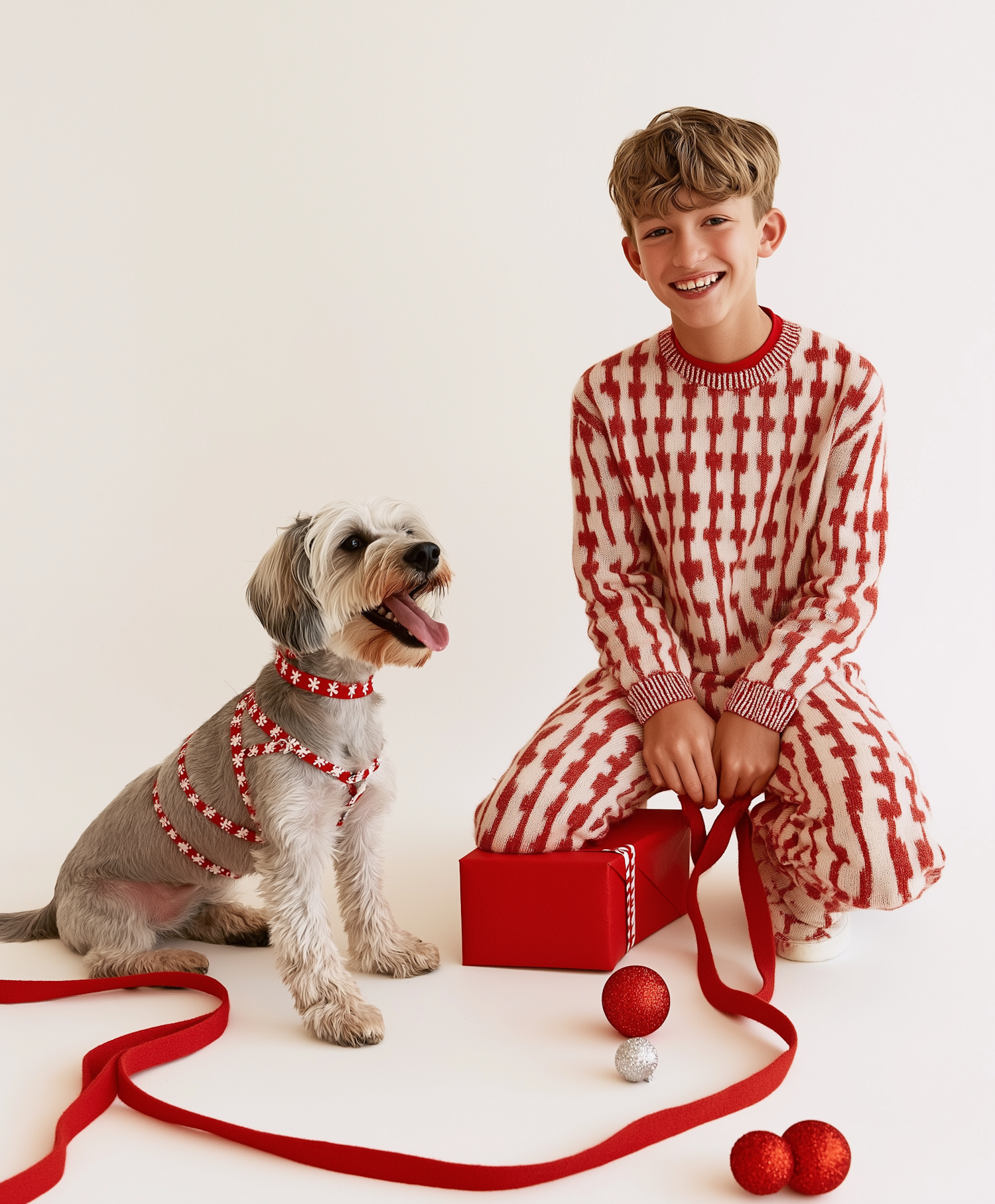 Festive Boy and Dog