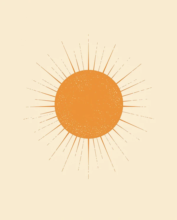 Illustrated Sun with Rays