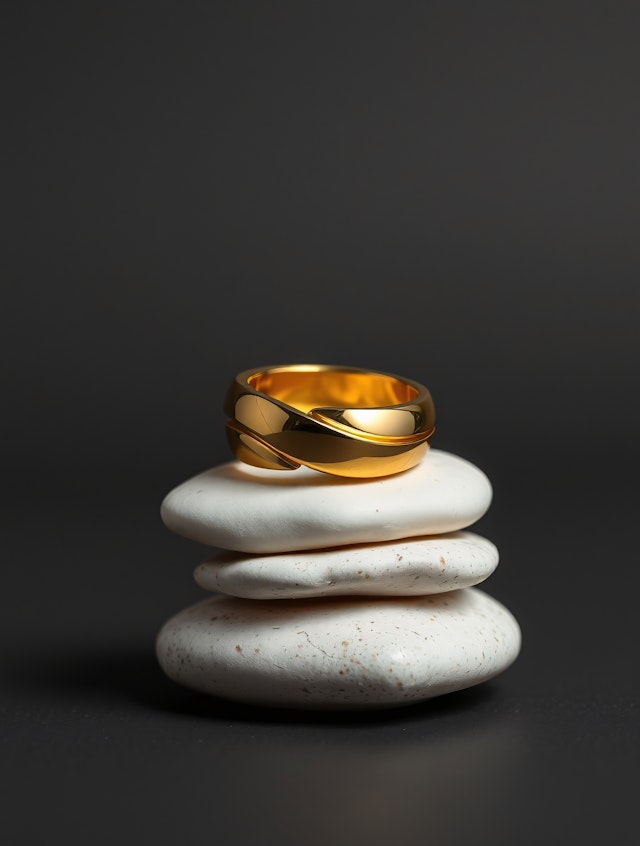 Elegant Gold Ring on Stones