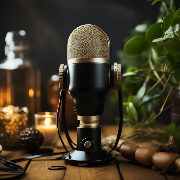 Vintage Microphone in Recording Studio