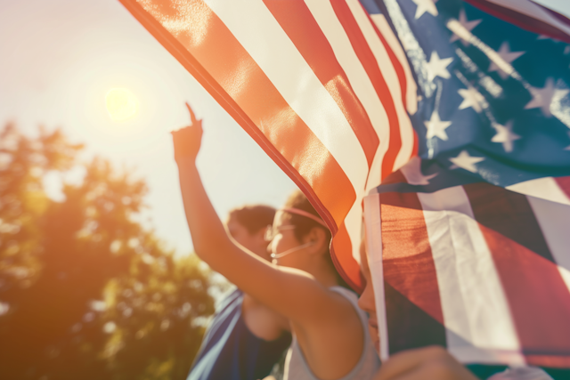 Patriotic Celebration with American Flag