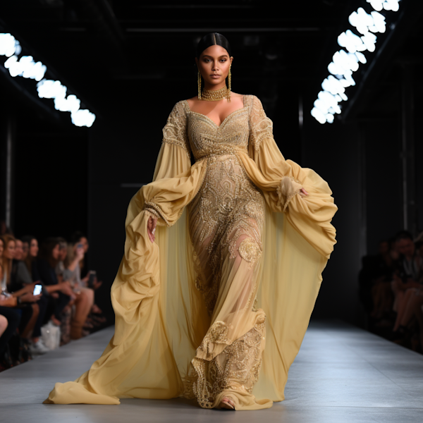 Golden Opulence: Runway Elegance