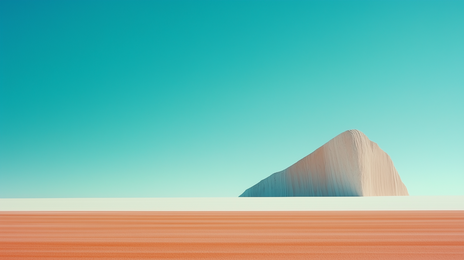 Serene Desert Landscape with White Rock Monolith