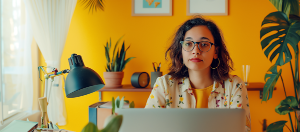 Young Woman Working on Laptop