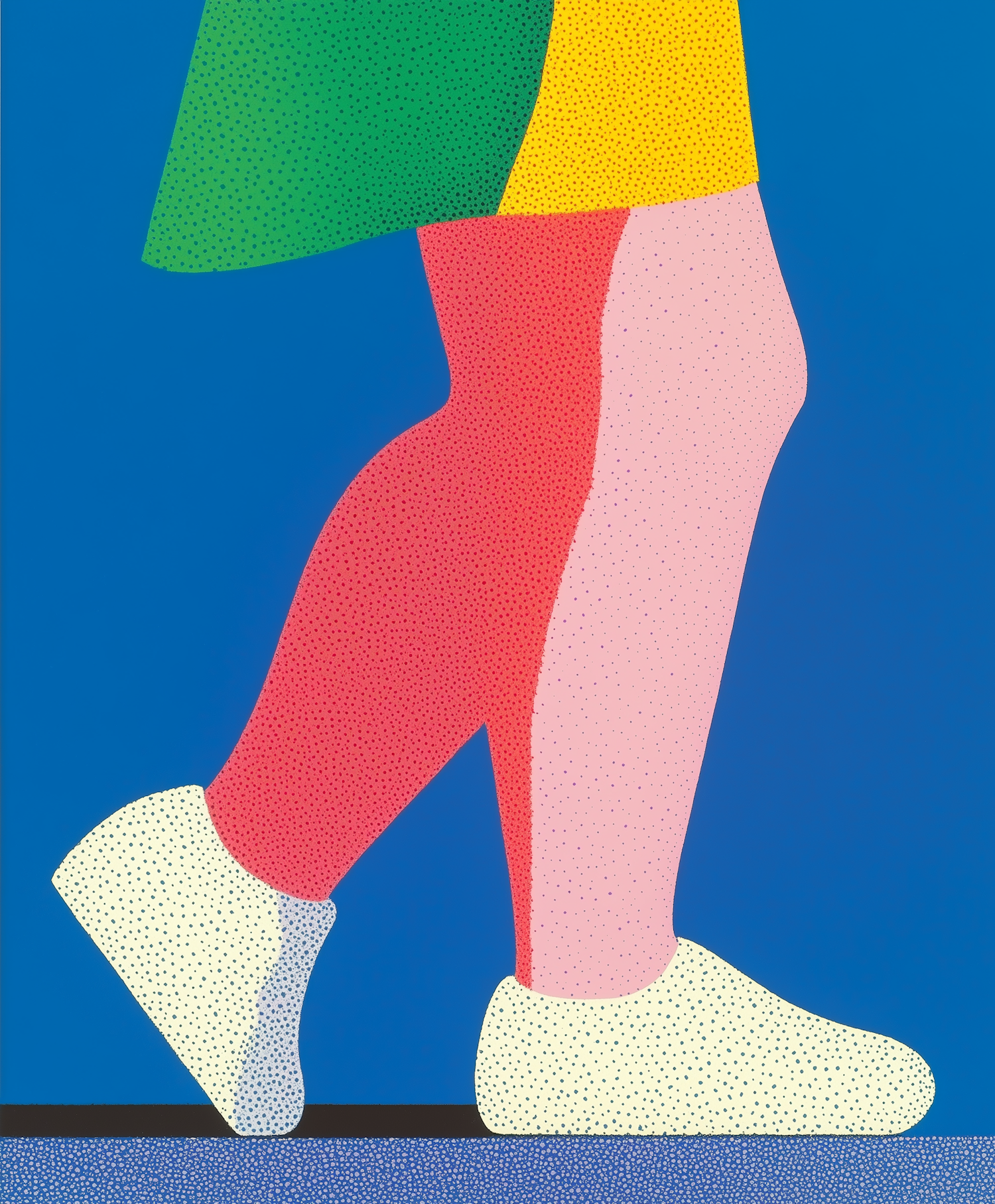 Stylized Polka-Dotted Legs Illustration