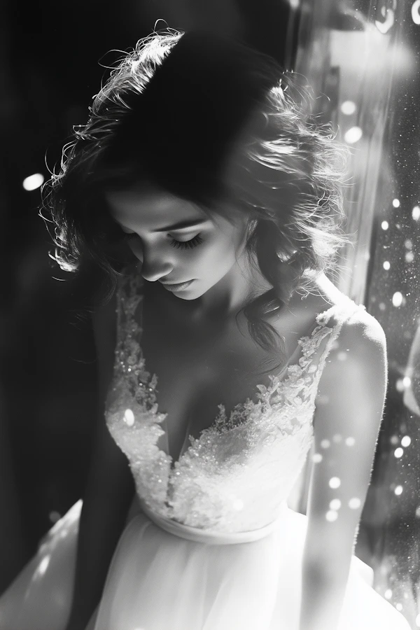 Ethereal Woman in Lace Dress
