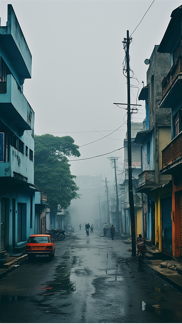 Misty Blue Urban Tranquility