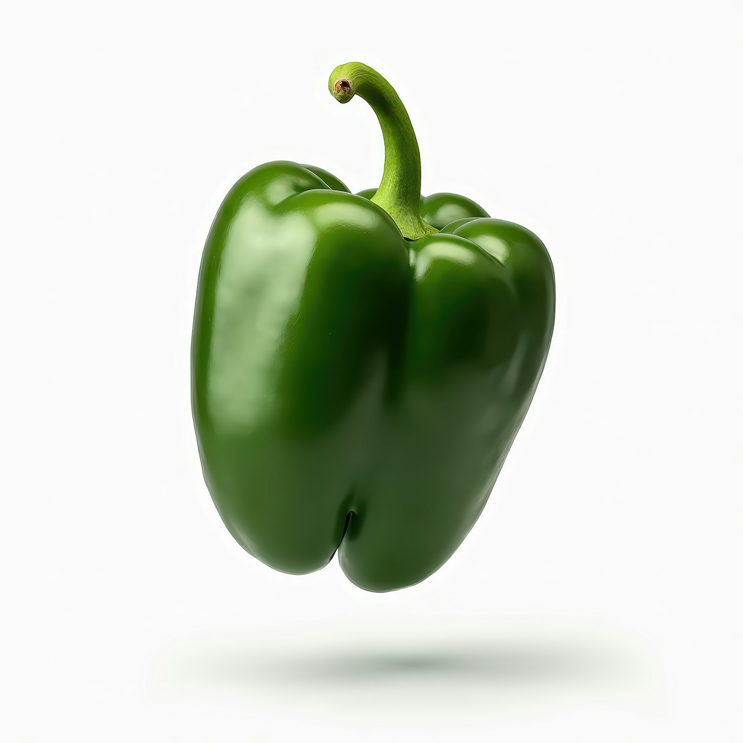 Green Bell Pepper on White Background