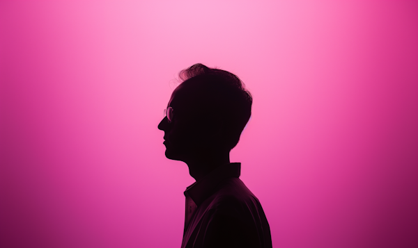 Silhouette Profile with Pink Backdrop