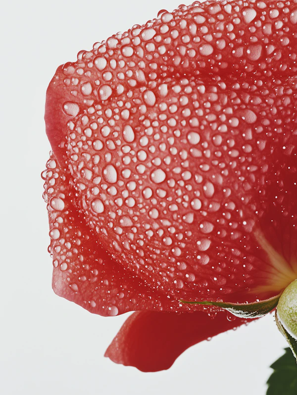 Red Flower with Droplets