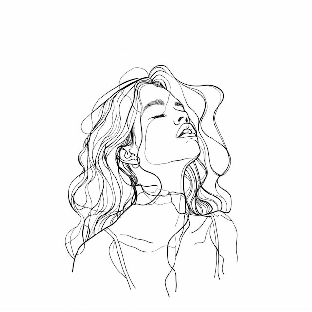 Minimalist Line Drawing of a Woman