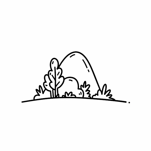 Minimalist Hill Scene