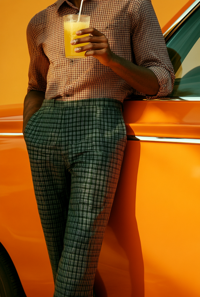 Person with Orange Car and Juice