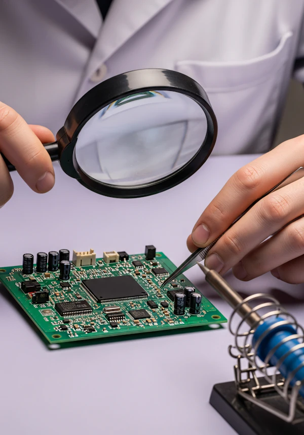 PCB Inspection Close-Up