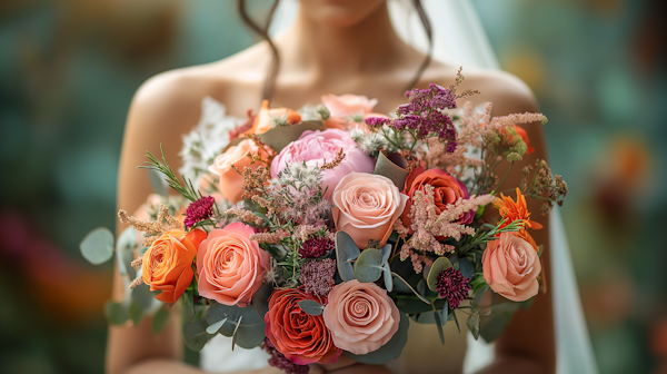 Bride with Colorful Bouquet