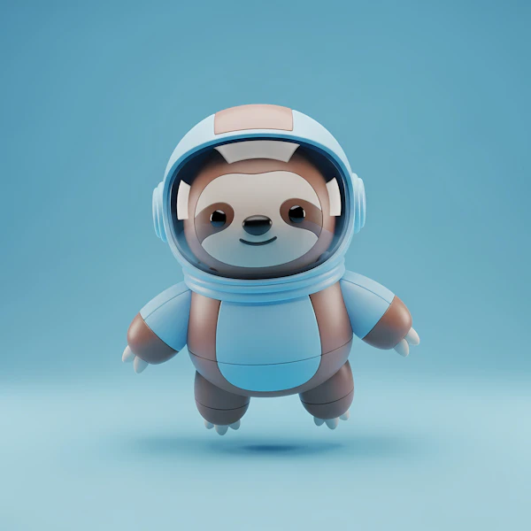 Astronaut Sloth Illustration