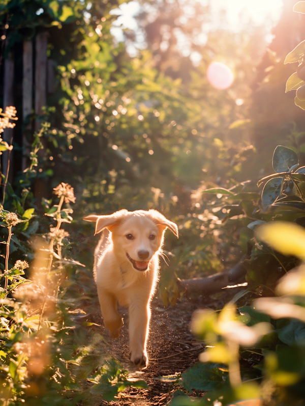 Golden Hour Puppy Playtime